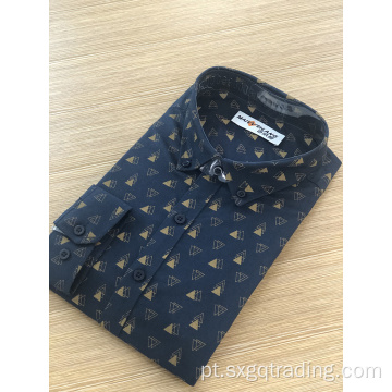 Camisa masculina de manga comprida 100% algodão oxford